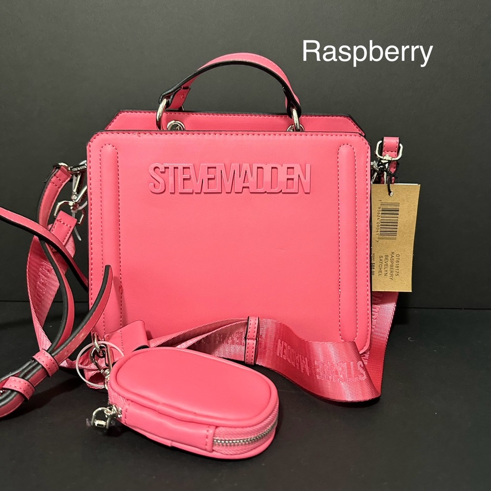 Steve Madden Raspberry BEVELYN satchel bag.
